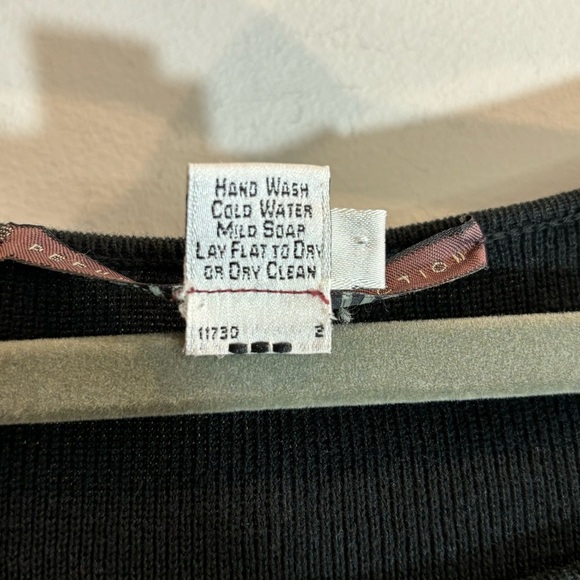 PERUVIAN CONNECTION Sz L 100% Pima Cotton Scoop Neck Long Sleeve Midi Dress - Picture 4 of 9